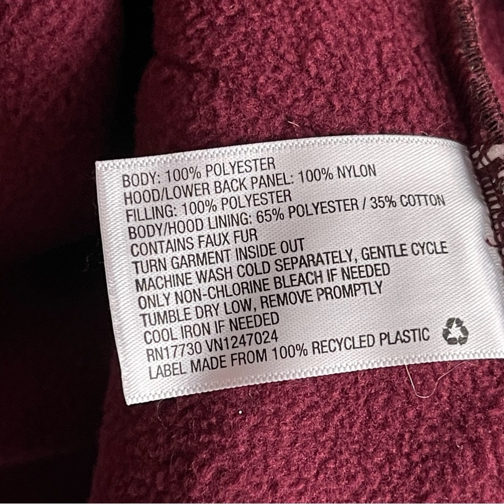 Joy Lab Fleece Sherpa Multicolor Women's Jacket Size L Hooded Adjustable Hem - Picture 9 of 9